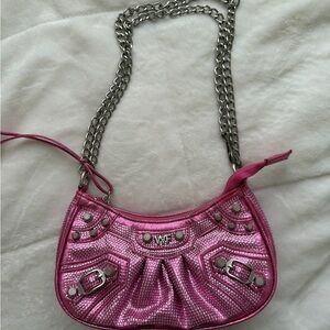 White Fox Boutique Pink Metallic Shoulder Bag